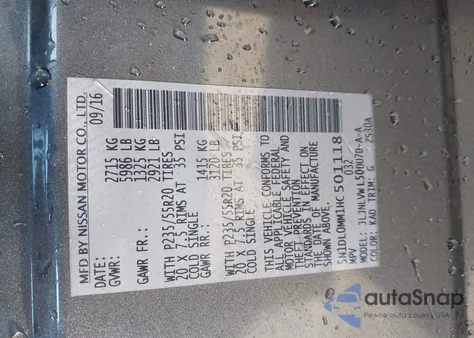 2017 Infiniti Qx60 z USA, uszkodzony, nr VIN 5N1DL0MM1HC501118